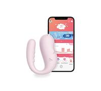 Vibrator with app connected to dual motor with 8 vibration modes, water off and temperature control