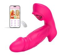 Vibratore 3 in 1, succhiatore wireless compatto professionale con 10×10 modalità, vibratore controllabile tramite app, con funzioni di vibrazione e leccata