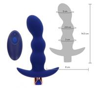Vibratore anale dilatatore a sfere in silicone dildo vibrante plug indossabile
