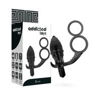Vibratore Anale doppio anello nero Dildo Plug black testicoli