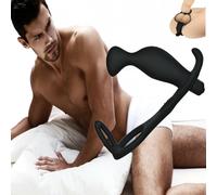 Vibratore Anale Doppio Anello Testicoli Pene Sex Toy Intimo Uomo Sexy Prostata
