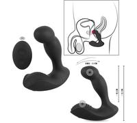 Vibratore anale in silicone dildo vibrante massaggiatore per prostata fallo nero