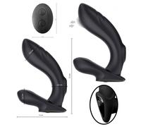 Vibratore anale in silicone massaggiatore stimolatore vibrante per prostata nero