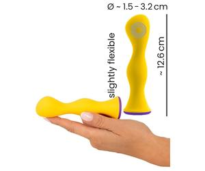 Vibratore anale in silicone mini dildo liscio vibrante piccolo fallo pene finto