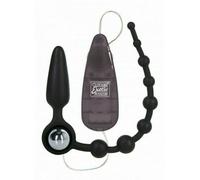 Vibratore anale in silicone nero fallo a sfere anal plug butt dilatatore sextoys