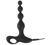 Vibratore anale in silicone nero ricaricabile fallo dildo vibrante a sfere sexy