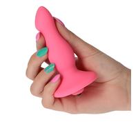 Plug anale vibrante in silicone vibratore dilatatore anal butt con ventosa rosa