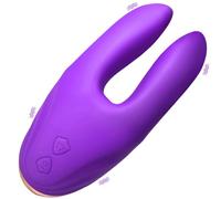 Vibratore capezzolo G in silicone, con 2 teste di vibrazione Vibratore clitorideo giocattolo del sesso per le donne Stimolatore capezzolo G-spot massaggiatore con 10 potenti vibrazioni
