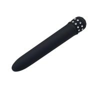 Vibratore Classico Diamond Nero Stimolatore Vaginale Elegante con Decorazione Diamanti Design Affusolato Waterproof ABS Senza Ftalati Vibrazione Regolabile Batterie AA Lunghezza 17.8 cm