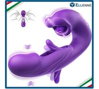✅VIBRATORE CON LINGUA PER CLITORIDE PUNTO G ANALE SILICONE PER DONNE VIOLA J854✅