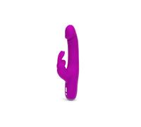 Vibratore Impermeabile Slim per Principianti con Carica USB e Stimolatore Clitorideo a Forma di Coniglio (Viola)