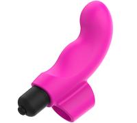 Vibratore da Dito Ohmama - Silicone, 11.000 RPM, Rosa Neon