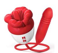 Vibratore da succhiare, vibratore a forma di rosa con inserimento