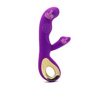 Vibratore di Silicone,Vibratori Sessuali per Donna Coppia con 10 Modalità di Vibrazione,Doppio Motore Massaggiatore Impermeabile Ricaricabile per Clitoride,Punto g,Anale,Vaginale, Porpora