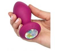 Vibratore dilatatore anale in silicone anal butt plug dildo vibrante con pietra