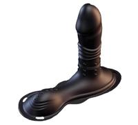 Vibratore/dildo, nero | Con telecomando, 10 modalità di movimento e vibrazione, stimolatore, indossabile