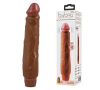 Vibratore dildo realistico anale vaginale vibrante marrone pene morbido con velocità regolabile 260 mm