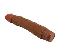Vibratore dildo realistico anale vaginale vibrante marrone pene morbido con velocità regolabile 215 mm