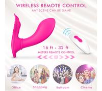 Vibratore vaginale in silicone indossabile fallo dildo vibrante doppio clitoride