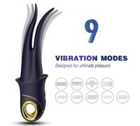 Vibratore Doppia Testa Armony Ombra - Silicone, Blu