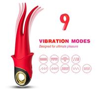 Vibratore Doppia Testa Armony Ombra - Silicone, Rosso