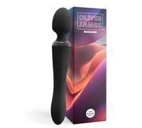 Vibratore Doppio di Oliver James - Wand Massaggiante e Dildo Vibrante con 10 Modalità di Piacere, in Silicone Resistente all’Acqua, Giocattoli Sessuali per Coppie e Donne (Nero)
