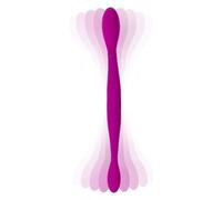 Vibratore doppio dildo liscio vaginale anale in silicone realistico vibrante sex