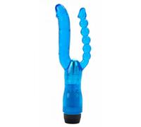 Vibratore doppio dildo vaginale anale fallo realistico vibrante pene finto sfere