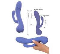 Vibratore doppio in silicone realistico dildo vibrante vaginale anale fallo pene