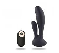 Vibratore doppio in silicone realistico fallo vibrante vaginale dildo anale nero