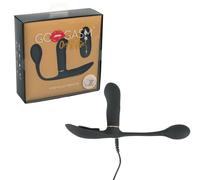 vibratore doppio nero in silicone penetrazione vaginale anale con telecomando
