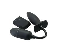 Vibratore doppio ovetto vibrante vaginale anale ovulo dilatatore butt plug black