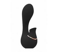 Vibratore doppio stimolatore punto G vaginale succhia clitoride in silicone nero