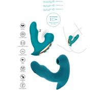 Vibratore doppio stimolatore vaginale succhia clitoride in silicone realistico