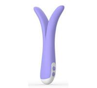 Vibratore doppio vaginale anale fallo liscio doppio in silicone dildo vibrante