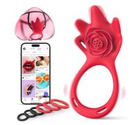 Vibratore for mutandine indossabile, giocattoli sessuali, telecomando, coppia for donne uomini APP anello for pene for il piacere del clitoride del punto G(Red4)