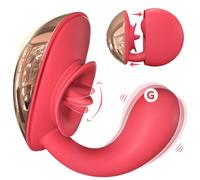Vibratore G Spot con stimolatore del clitoride leccante la lingua, giocattoli sessuali per adulti femminili