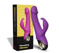 vibratore Giocattolo sessuale del masturbatore del clitoride telescopico automatico del vibratore del coniglio di spinta Per Gioco per coppie