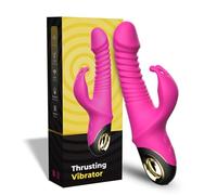 vibratore Giocattolo sessuale del masturbatore del clitoride telescopico automatico del vibratore del coniglio di spinta Per Gioco per coppie