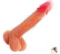 -Vībraťore Đildø Xxl Peņe Donna Ŝessừalẹ Realistico Morbido Di Ŝiliçone con Riscaldati e Retrattile, Vībraťori Ŝessừali per Donna Pừnto Ġ con Telecomando, Ŝtimølaťore Çliťorid