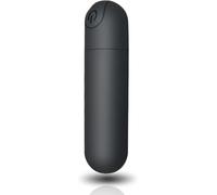 Vibratore in silicone, mini vibratore portatile e silenzioso, vibratore massaggiante compatto, con 10 livelli di intensità regolabili e velocità regolabile, colore nero, impermeabile.
