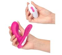 Vibratore in silicone realistico doppio stimolatore vaginale punto G clitoride