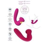 Vibratore in silicone realistico doppio stimolatore vaginale succhia clitoride