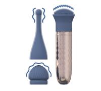 Vibratore in silicone stimolatore vaginale clitoride 3 pez intercambiabili donna