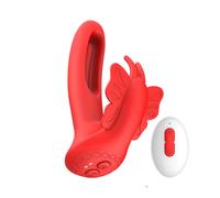 Vibratore Indossabile con Telecomando Stimolatore Clitoride e Punto G 9+9 Modalità Vibrazione e Flapping in Silicone Medicale Ricaricabile USB Impermeabile Silenzioso Toy Multifunzione