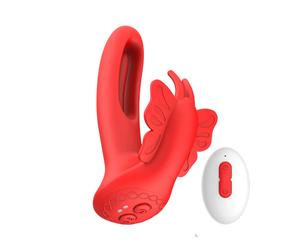 Vibratore Indossabile con Telecomando Stimolatore Clitoride e Punto G 9+9 Modalità Vibrazione e Flapping in Silicone Medicale Ricaricabile USB Impermeabile Silenzioso Toy Multifunzione