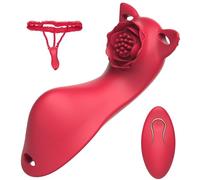 Vibratore indossabile Rose con telecomando stimolatore clitorideo con cintura da fianchi in pizzo e spalline regolabili 10 modalità silicone impermeabile estremamente resistente per coppie M132
