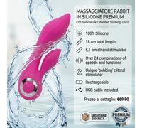 Vibratore lusso rabbit 18 cm vaginale Wild Orchid stimolatore clitoride USB IPX6