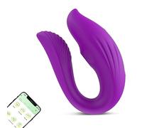 vibratore Mutandine sexy per clitoride con APP e vibratore per clitoride a forma di U a distanza che indossano giocattoli sessuali per adulti per clitoride Per Donne (controllo APP viola)
