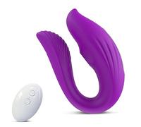 vibratore Mutandine sexy per clitoride con APP e vibratore per clitoride a forma di U a distanza che indossano giocattoli sessuali per adulti per clitoride Per Donne (telecomando viola)
